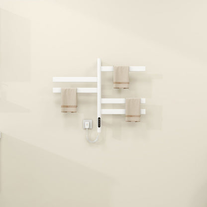 Heated Towel Racks for Bathroom, 180° Rotating Wall Mounted Towel Warmer with Flat 5 Bar