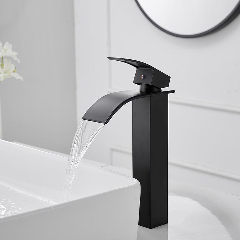 Waterfall Single Hole Single Handle Bathroom Sink Faucet With Pop-up Drain Assembly