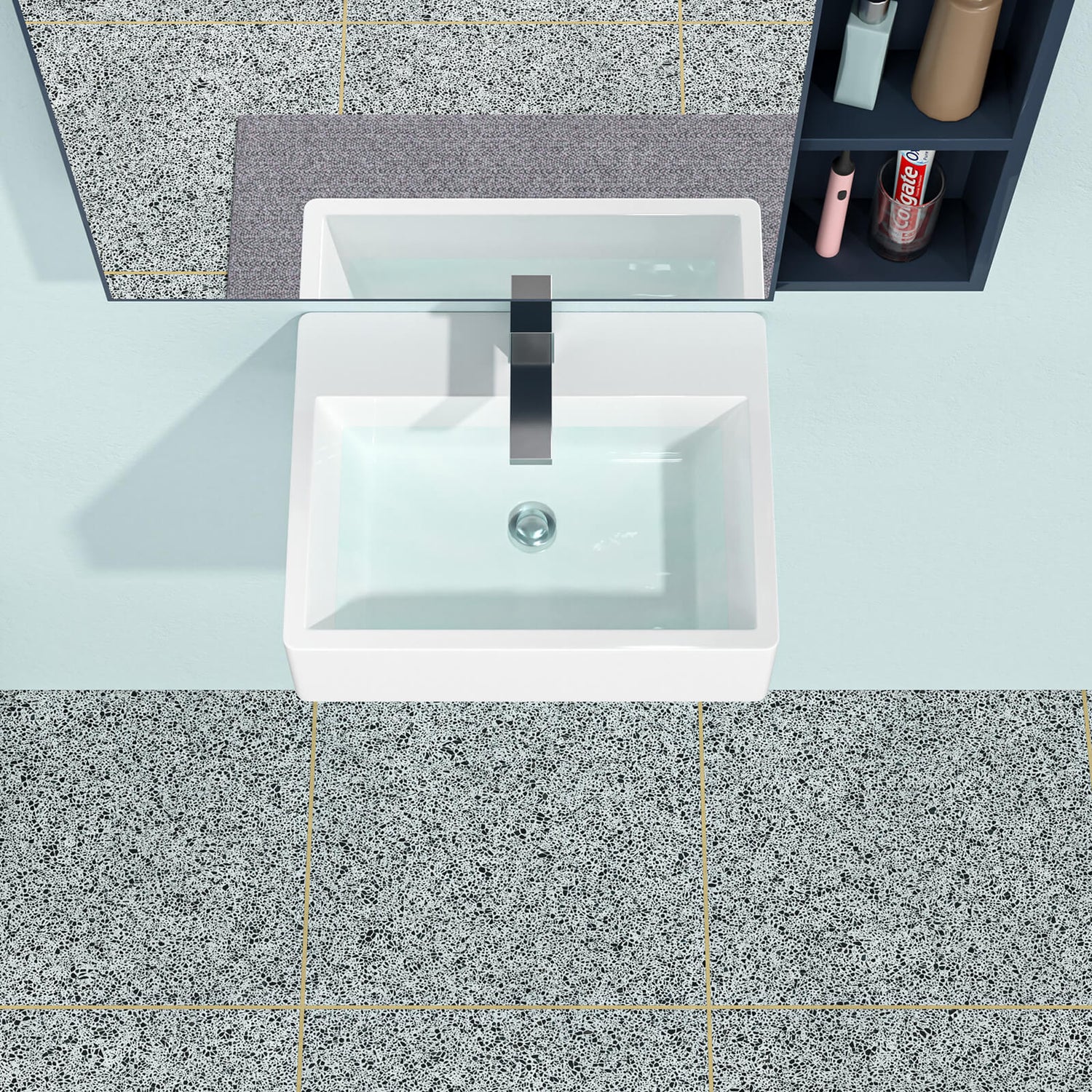 20 in x 16 in Wall Mounted Rectangular Ceramic Bathroom Sink