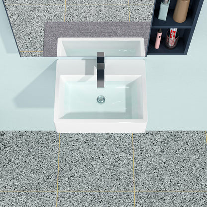 20 in x 16 in Wall Mounted Rectangular Ceramic Bathroom Sink