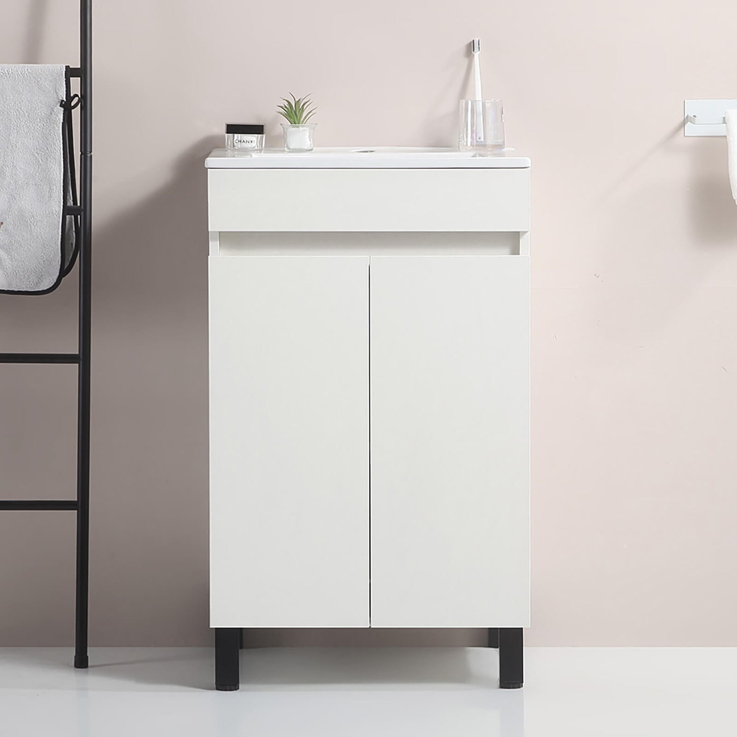 20 inch Modern Minimalist Bathroom Vanity with Hidden Handles