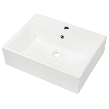 20 inch wall mounted ceramic sink with rectangular glossy design