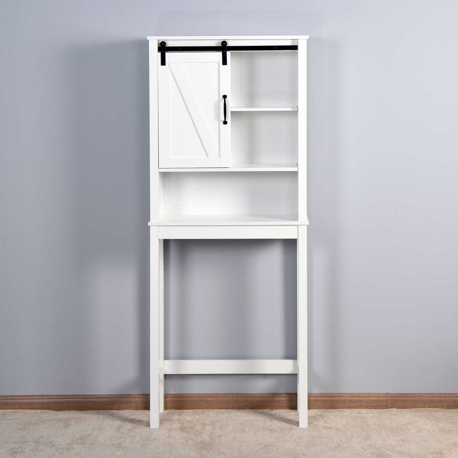 Adjustable White Storage Cabinet