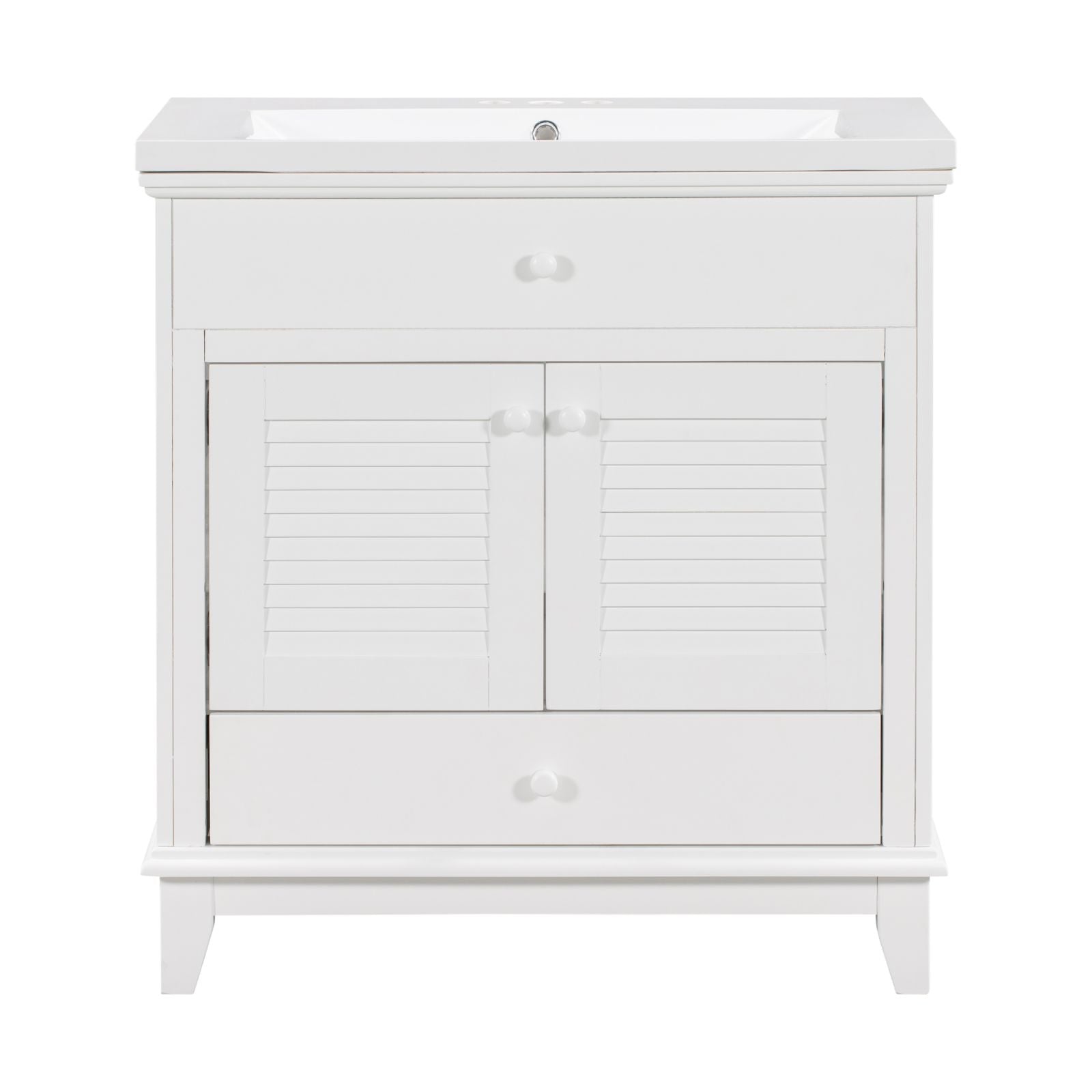 White spacious drawer standalone cabinet