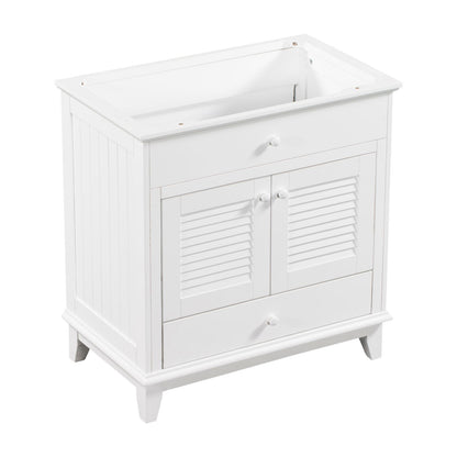 White wooden bathroom cabinet without sink