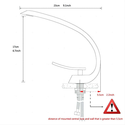 Black geometric faucet size