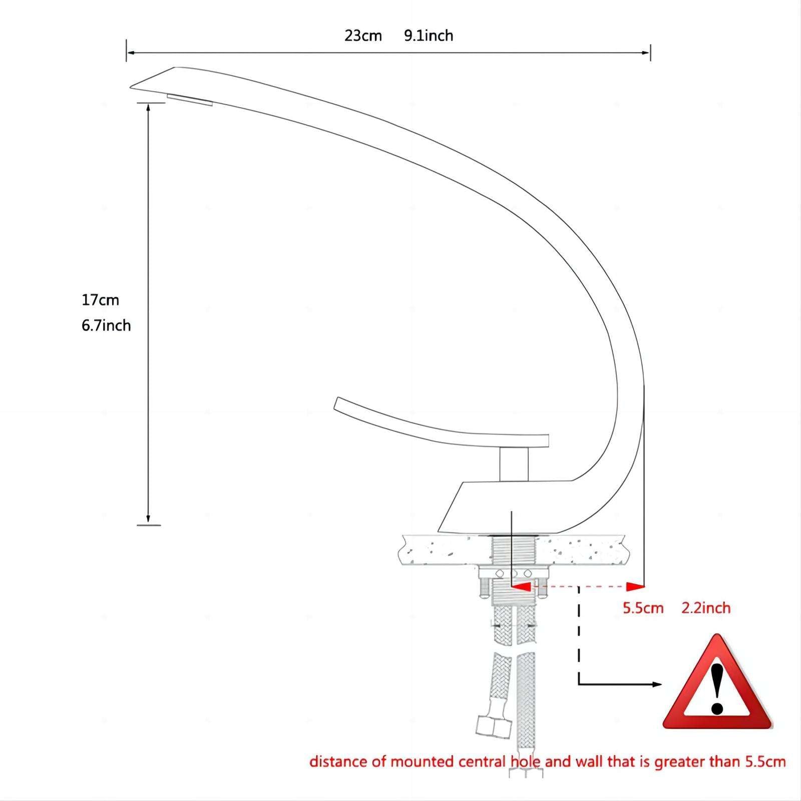 Chrome geometric faucet size