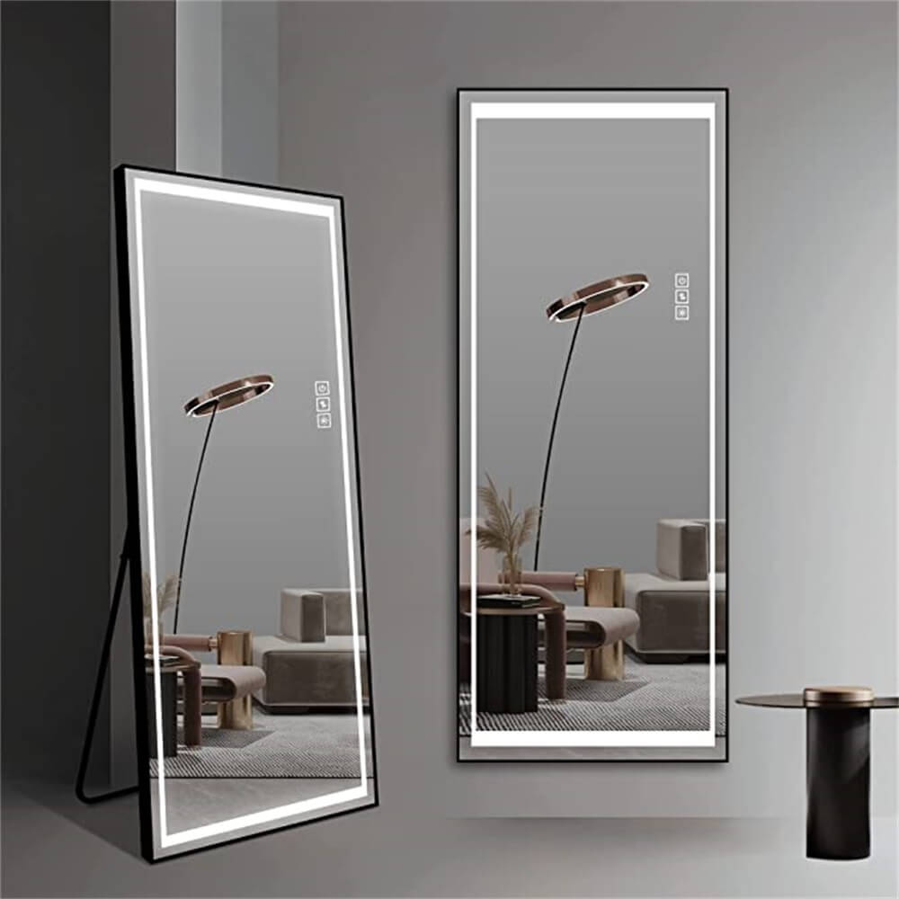 65"x21" Full Length LED Floor Mirror with 3-Color Dimmable Lights