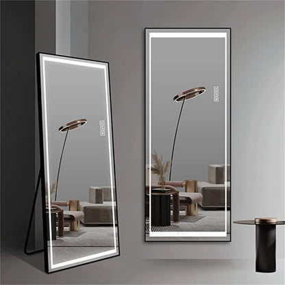 65"x21" Full Length LED Floor Mirror with 3-Color Dimmable Lights