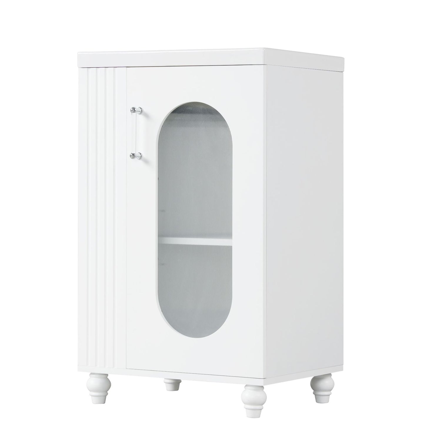Durable pure white wooden bathroom cabinet