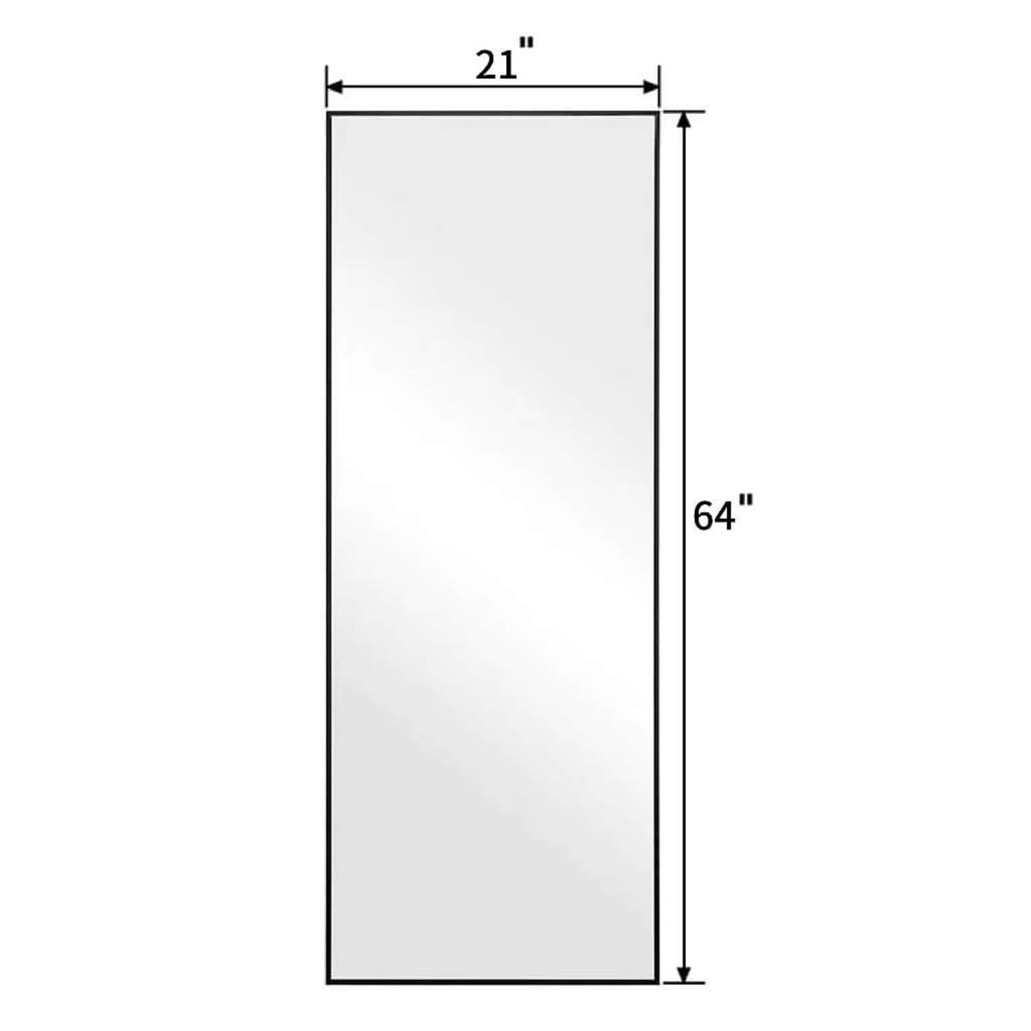65"x21" LED-Ganzkörperspiegel mit Standfuß, 3-farbig dimmbare Beleuchtung