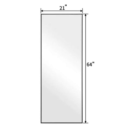 65"x21" LED-Ganzkörperspiegel mit Standfuß, 3-farbig dimmbare Beleuchtung