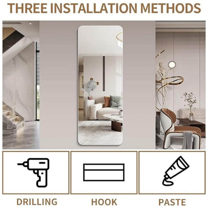 55"x 15" Full Length Silver Explosion-Proof Mirror with Rounded Corners