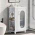 20" White Bathroom Vanity with Sink, Two-Tier Shelf & Adjustable Solid Wood Cabinet