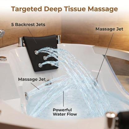 20 Jet Whirlpool Tub Deep Tissue Back Massage Water Flow