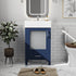 20 inch Blue Vanity with Frosted Glass Door