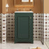 20 inch Green Freestanding Bathroom Vanity with White Ceramic Sink