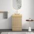 20 inch Striped White Oak Bathroom Vanity with Brushed Gold Sink