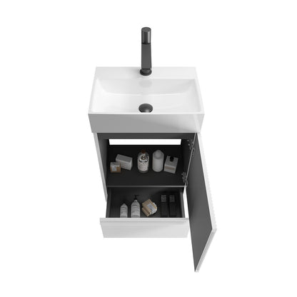 20 inch bathroom vanity with one door and one drawer