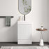 20 inch fluted white bathroom vanity with ceramic sink modern freestanding cabinet