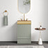20 inch striped green bathroom vanity with brushed gold stainless steel sink modern design
