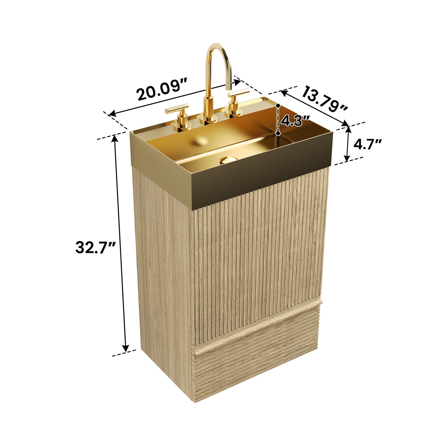 20 inch white oak bathroom vanity dimensions