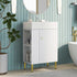 21.6 inch Freestanding Bathroom Vanity with Ceramic Sink and Left Side Storage