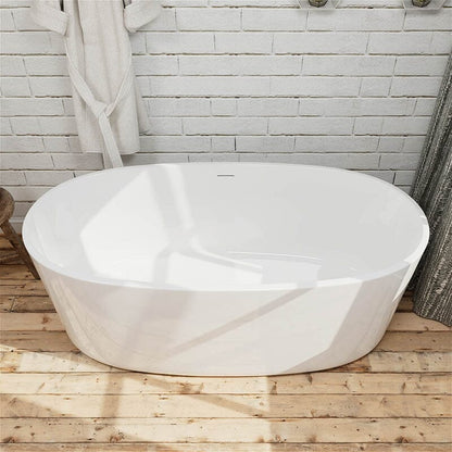 Giving Tree 59&quot; Acrylic Modern Bathtub Oval Shape Freestanding Soaking Tub