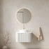 24 inch White Floating Vanity with Vessel Sink and Pre Drilled Faucet Hole