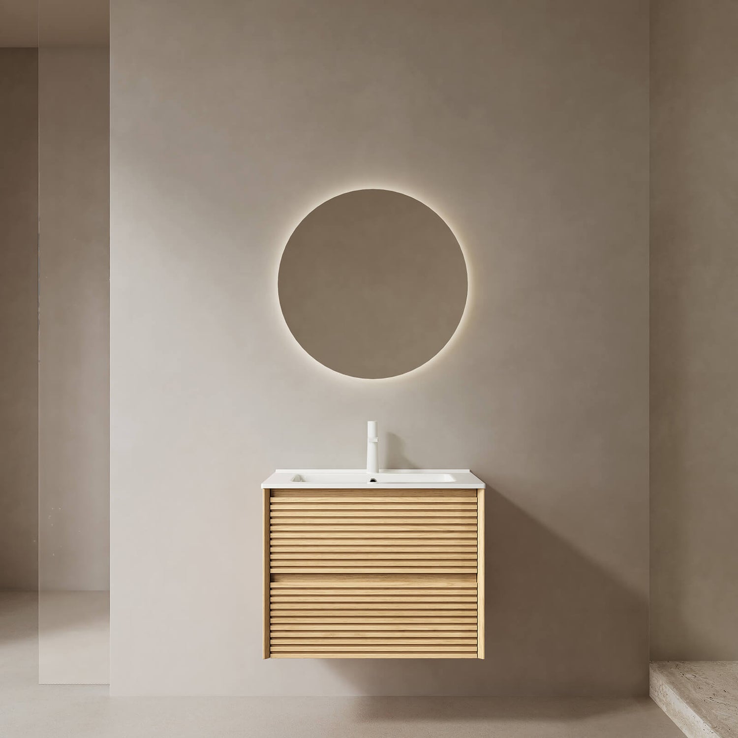 24 inch wall mounted light oak bathroom vanity