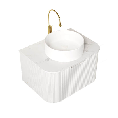 24 inch white floating vanity with vessel sink