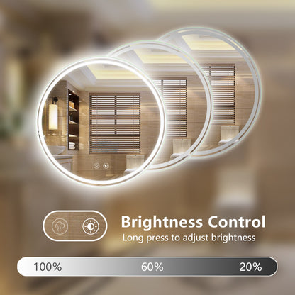 24 Inches Round LED Mirror with Fog-Free Function