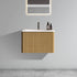 24 inch Striped White Oak Bathroom Vanity with Ceramic Sink