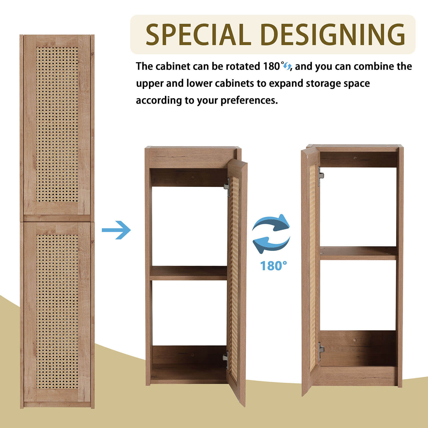 24 inch White Oak Bathroom Wall Cabinet-special design