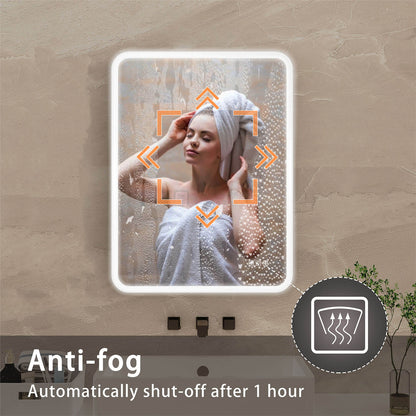 24x32in.Wall-Mount Anti-Fog LED Bathroom Mirror