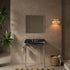 28 inch black ceramic sink with chrome metal legs