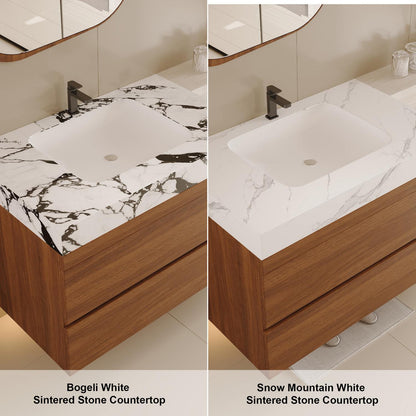 29.9 inch Sintered Stone Countertop Bogeli White vs Snow Mountain White
