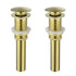 2PCS Brushed Gold Bathroom Sink Pop Up Drain in Stainless Steel