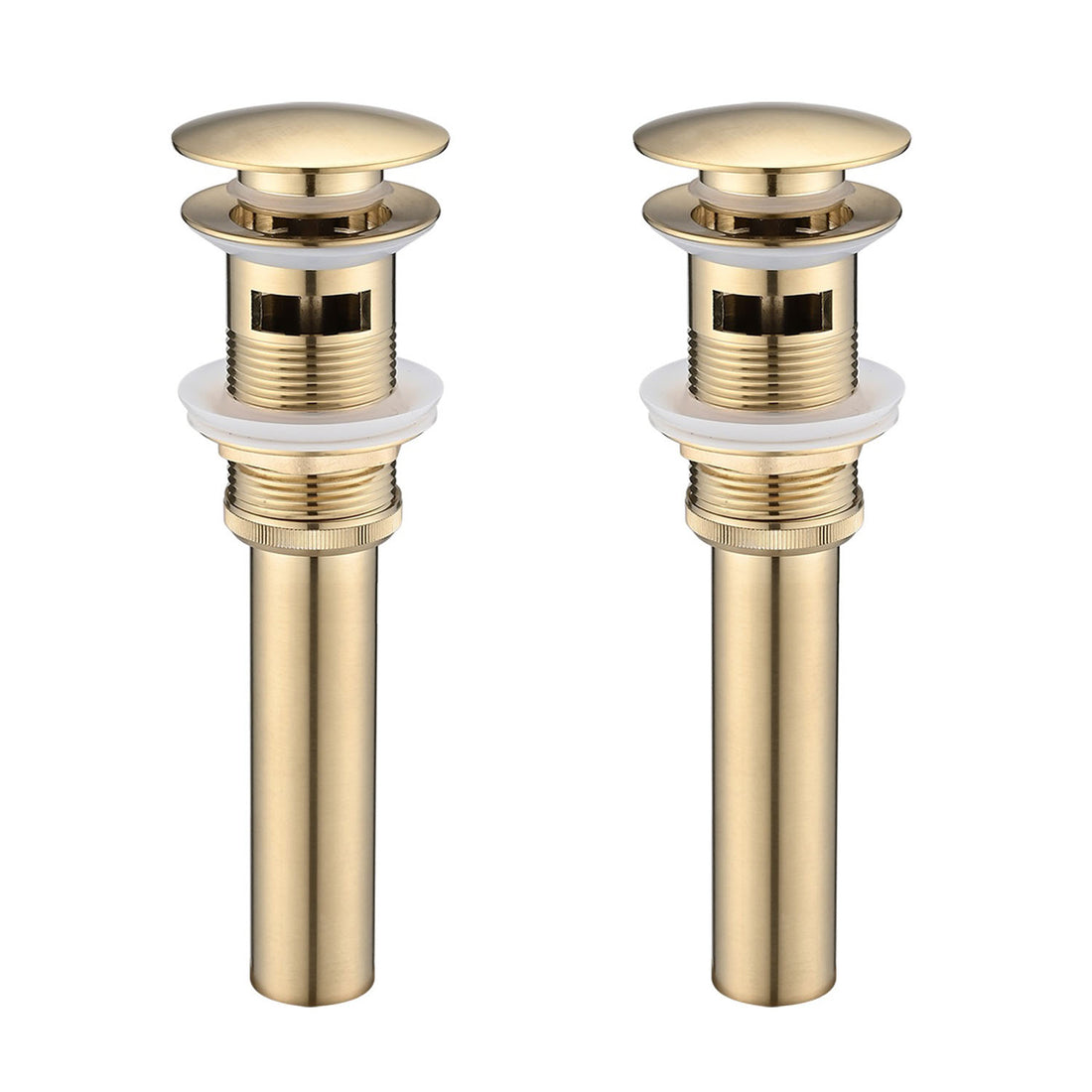 2PCS Brushed Gold Bathroom Sink Pop Up Drain with Overflow