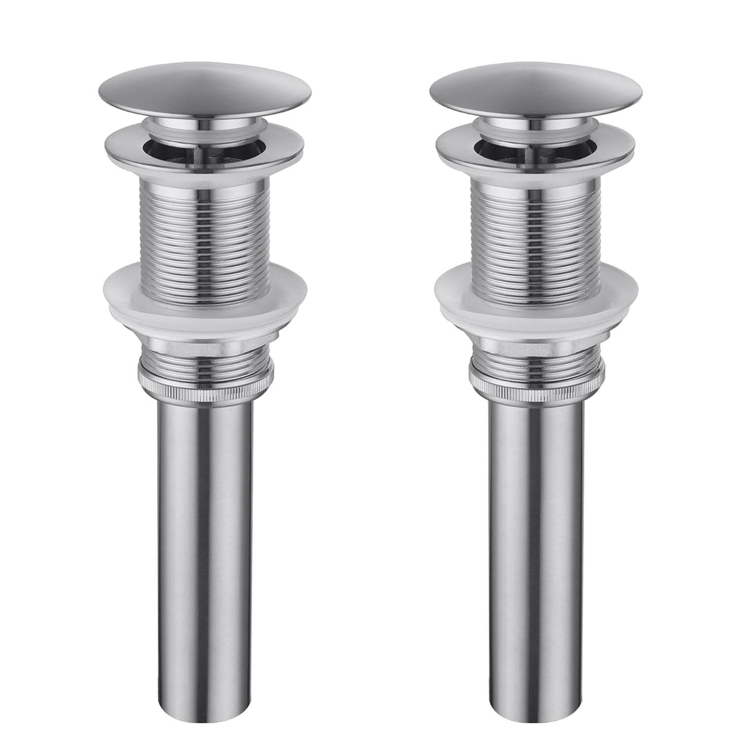 2PCS Brushed Nickel Bathroom Sink Pop Up Drain in Stainless Steel