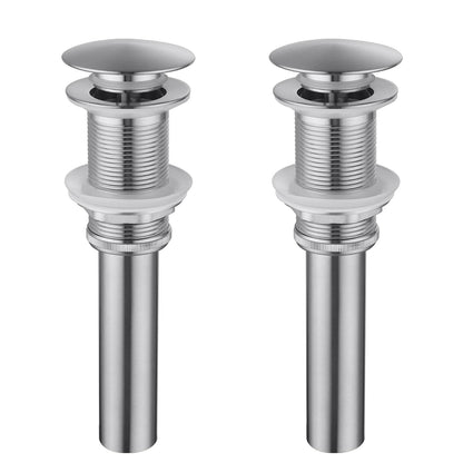 2PCS Brushed Nickel Bathroom Sink Pop Up Drain in Stainless Steel