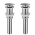 2PCS Brushed Nickel Bathroom Sink Pop Up Drain in Stainless Steel