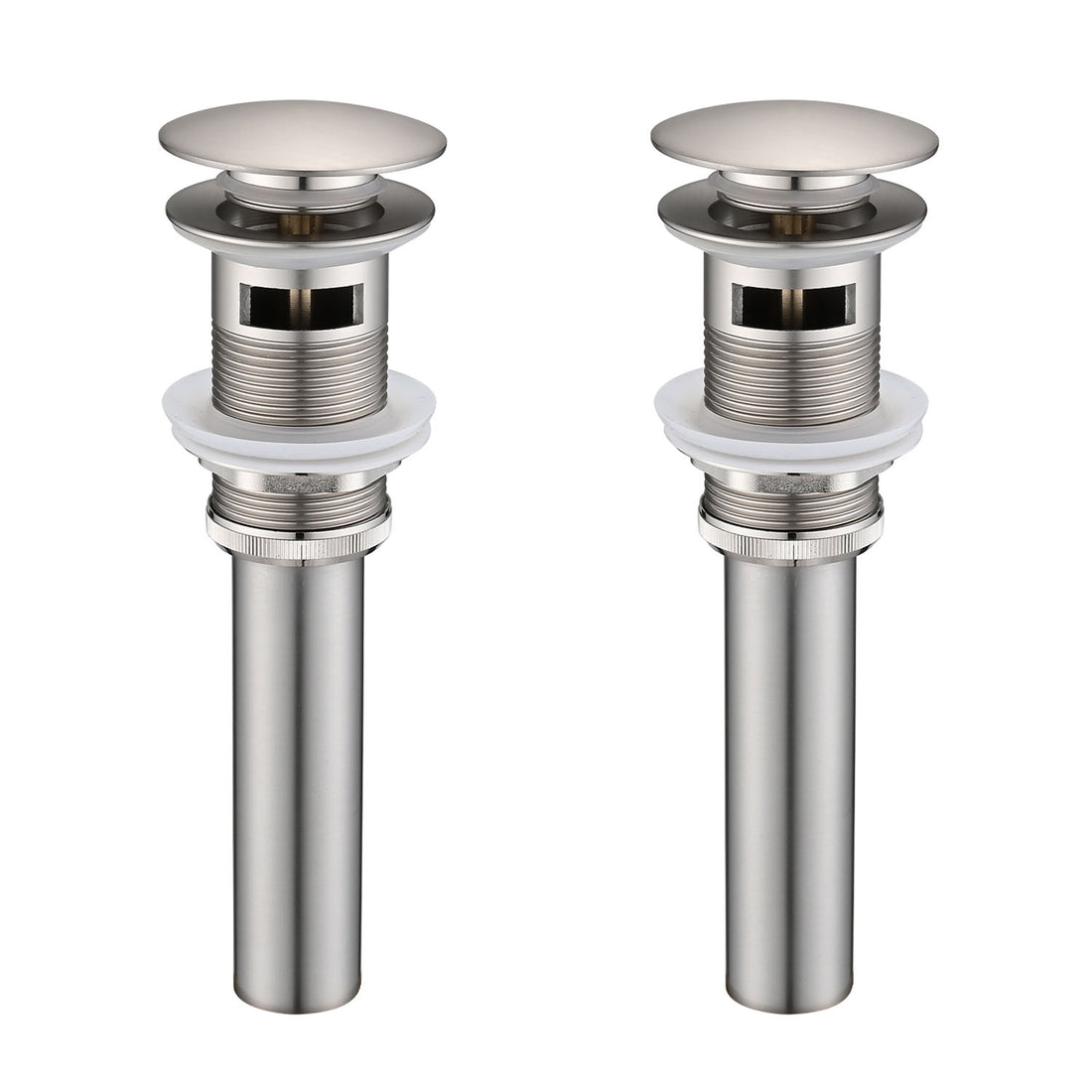2PCS Brushed Nickel Bathroom Sink Pop Up Drain with Overflow