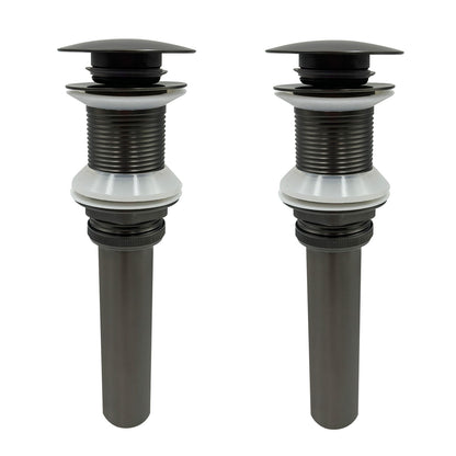 2PCS Gunmetal Bathroom Sink Pop Up Drain in Stainless Steel