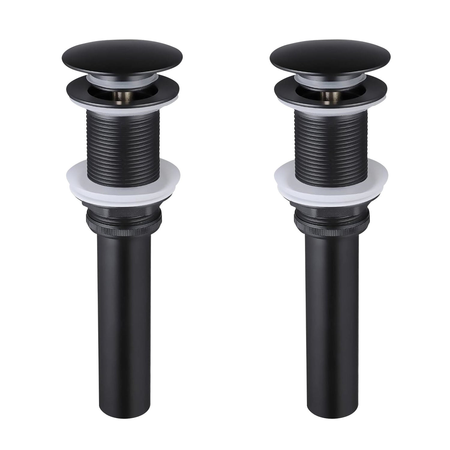 2PCS Matte Black Bathroom Sink Pop Up Drain in Stainless Steel