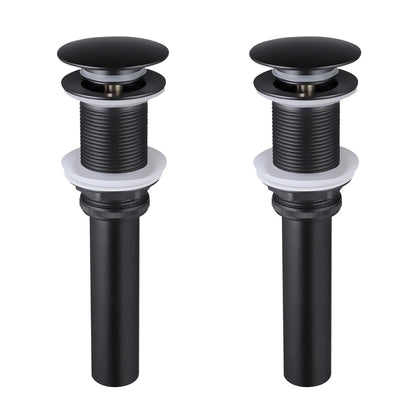 2PCS Matte Black Bathroom Sink Pop Up Drain in Stainless Steel