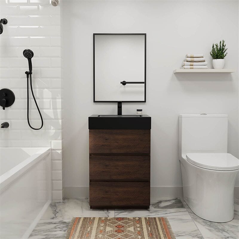 24 Inch Bathroom Vanity with Sink Floor Mounted One-Piece Sink Cabinet