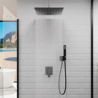 16" Ceiling Mount Square Shower Set with Head Shower & Hand Shower Combo Set