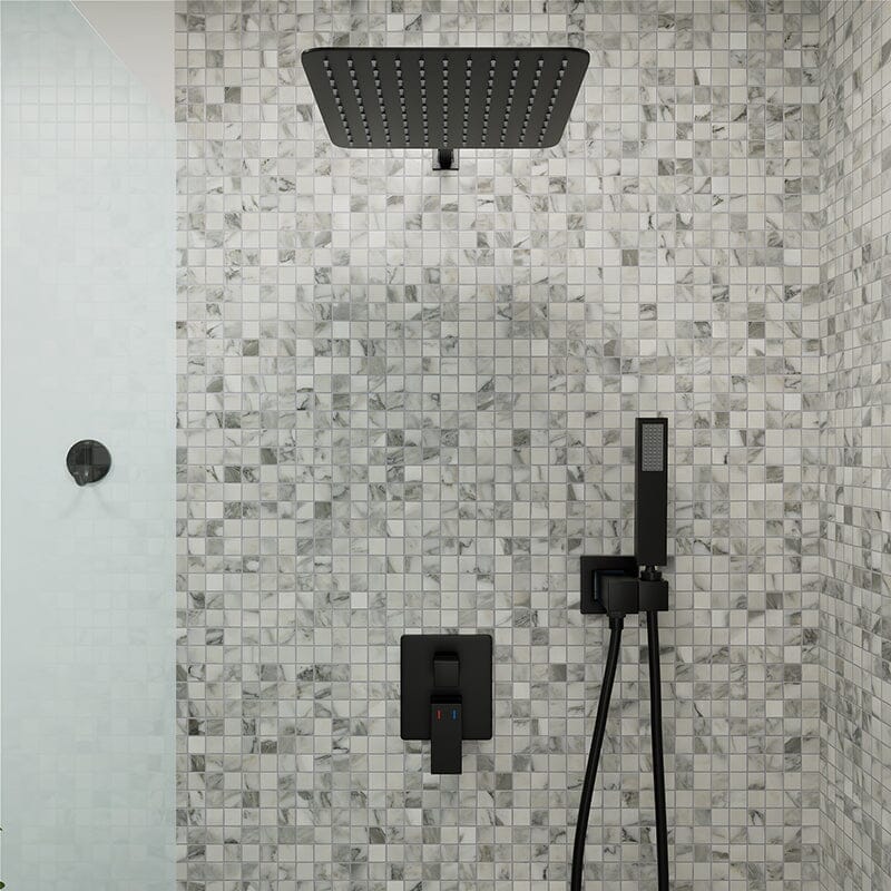 10&quot; Wall Mount Square Shower Systems with Head Shower &amp; Hand Shower Combo Set