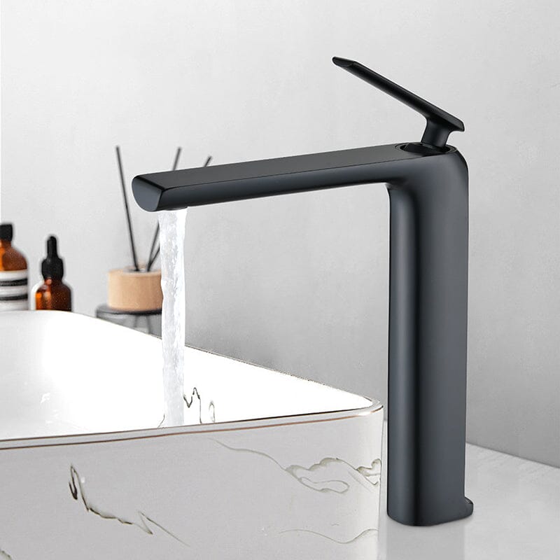 Modern Single Hole Single-Handle Bathroom Sink Faucet in Matte Black